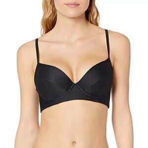 Rachel Roy Womens Laced Back Bustier Bikini Swim Top Black M